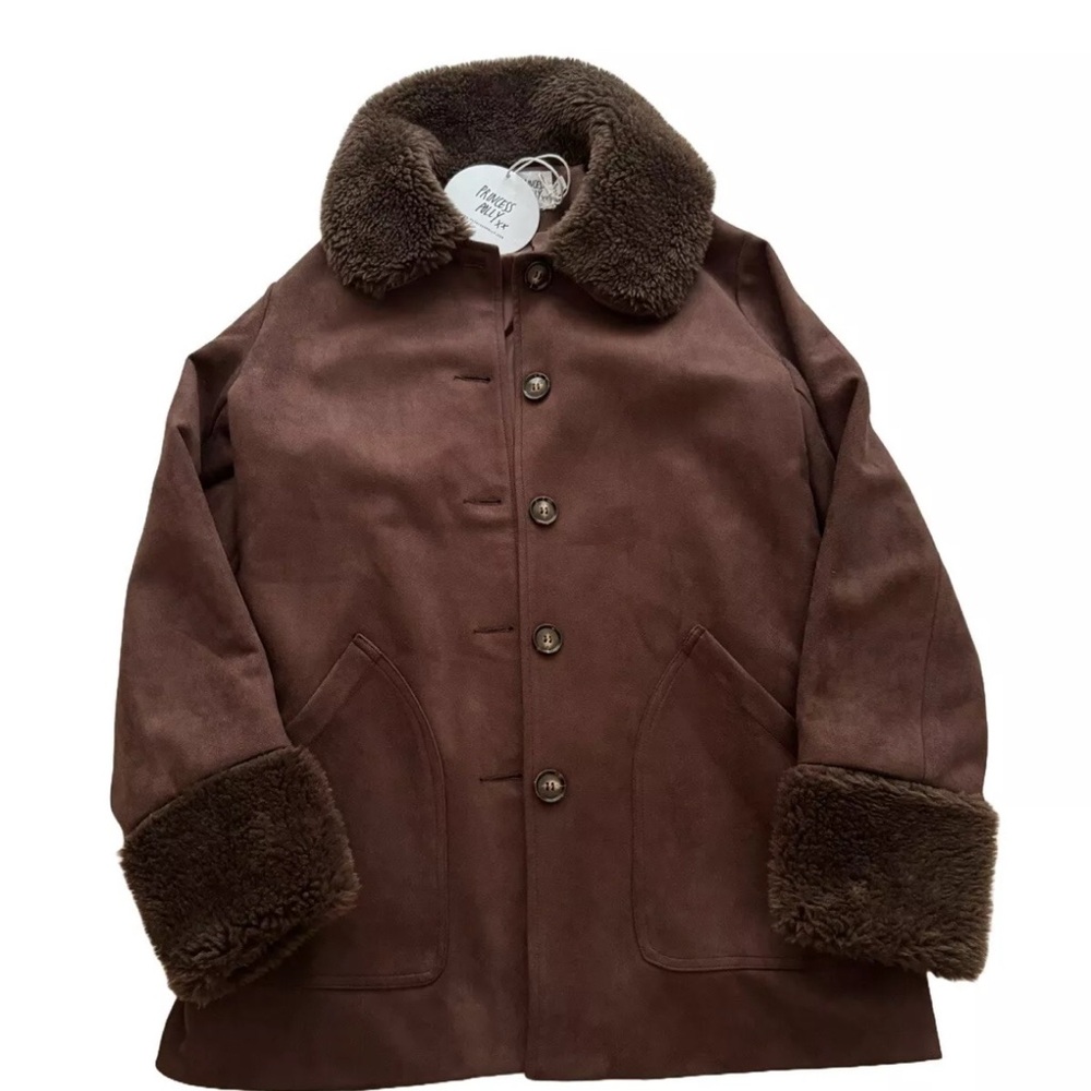 Princess Polly Mid-Length Faux Fur Collar Coat
